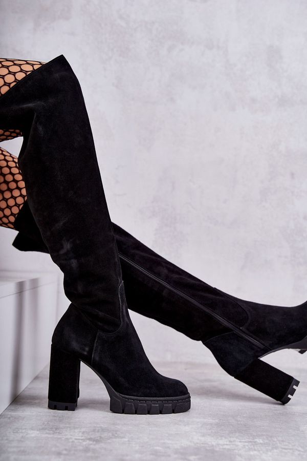 Kesi Fashionable Suede High Boots Black Estrela