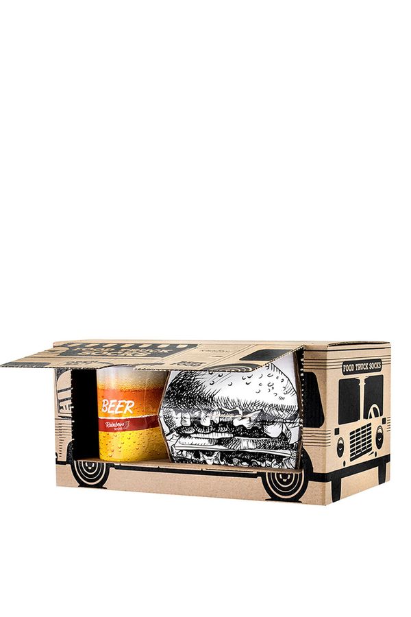 Kesi Food Truck Socks Box Beer Burger Set 3 pairs