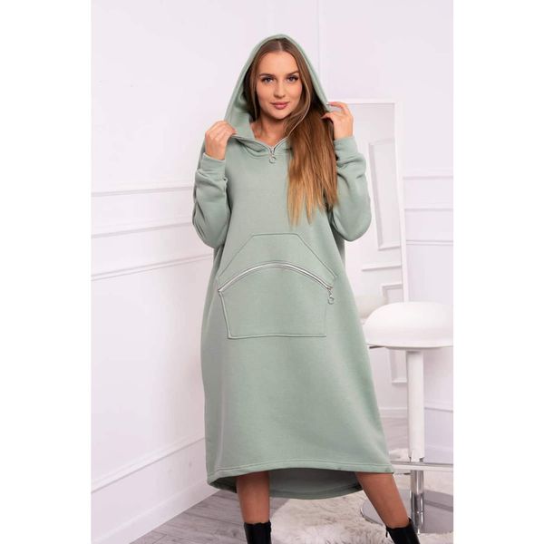 Kesi Insulated dress with a hood dark mint