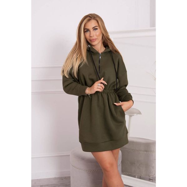 Kesi Insulated dress with a hood khaki