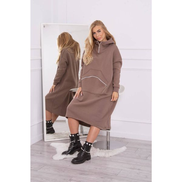 Kesi Insulated dress with a hood mocca