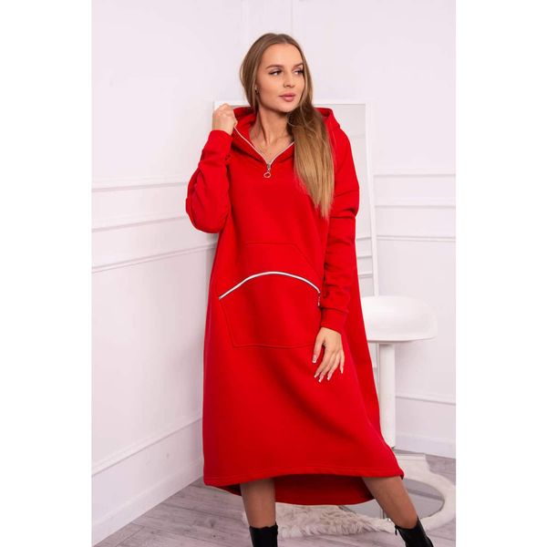 Kesi Insulated dress with a hood red
