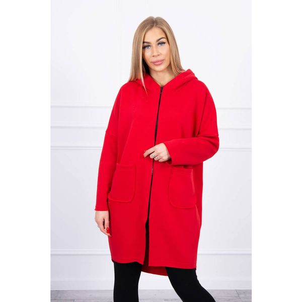 Kesi Insulated sweatshirt with a longer back red