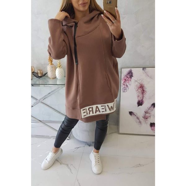 Kesi Insulated sweatshirt with a zipper mocca