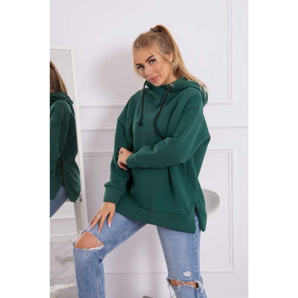 Kesi Insulated sweatshirt with a zipper on the side dark green