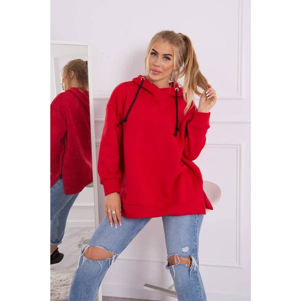 Kesi Insulated sweatshirt with a zipper on the side red