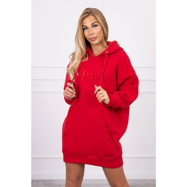 Kesi Insulated sweatshirt with embroidered inscription oversize red