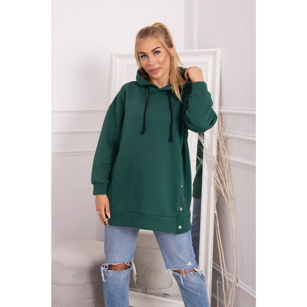 Kesi Insulated sweatshirt with press studs dark green