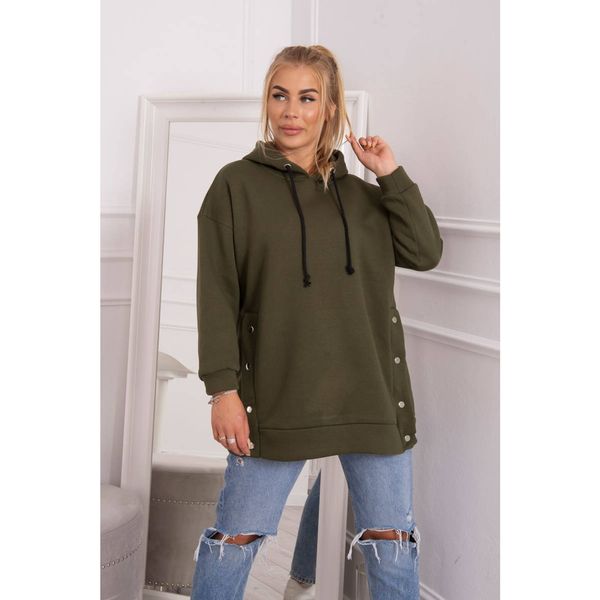 Kesi Insulated sweatshirt with press studs khaki