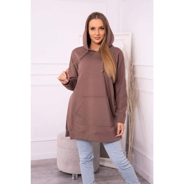 Kesi Insulated sweatshirt with slits on the sides mocca