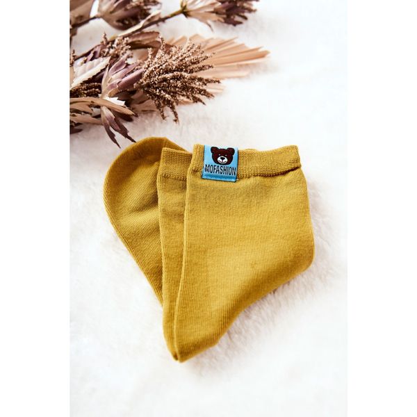 Kesi Kids' socks with teddy bear Yellow