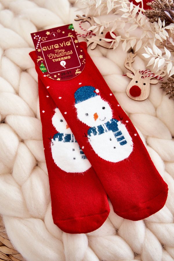 Kesi Kids Thermoactive Christmas Socks Happy Snowman Red