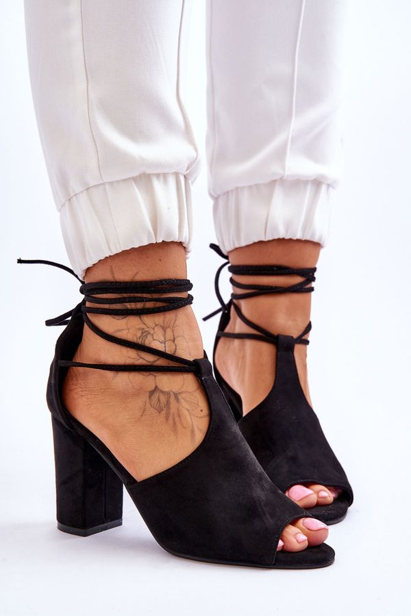 Kesi lace-up high heel sandals Black Sophie