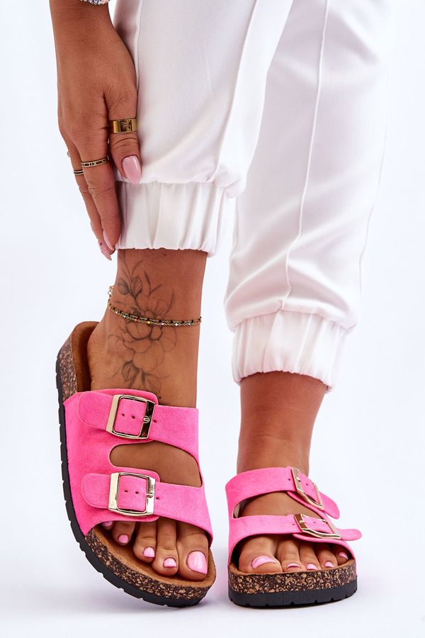 Kesi Lady's Slippers On the cork sole Neon Pink Cortina