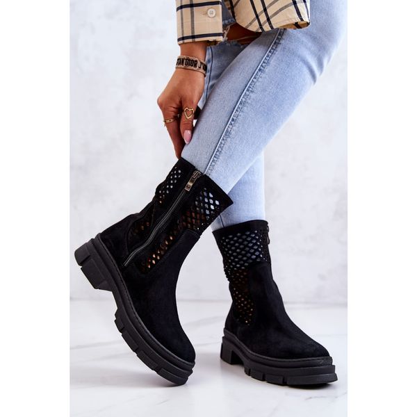 Kesi Leather boots Workers Nicole Black 2711