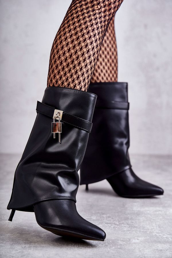 Kesi Leather high-heeled boots black Steffi