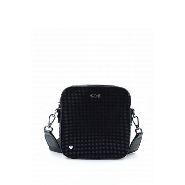 Kesi Leather Messenger Bag With Heart GOE ZNJ015 Black