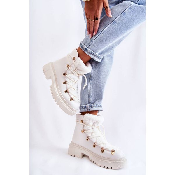 Kesi Leather Warm Boots White Arisa