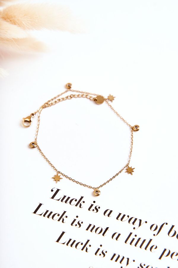 Kesi Leg bracelet with Stars and golden rhinestones