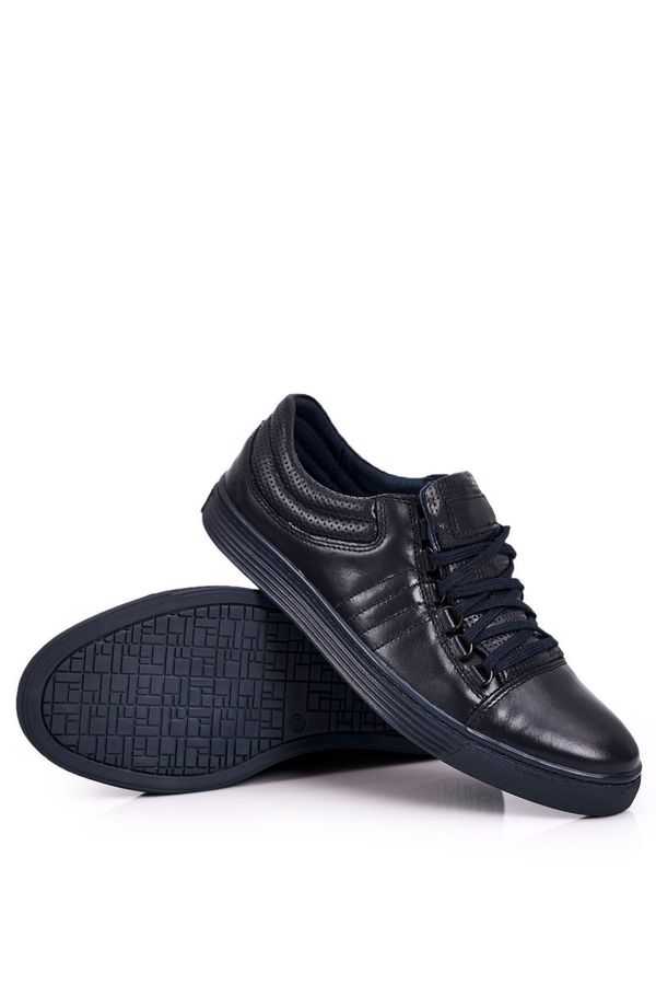 Kesi Men's leather shoes trainers BEDNAREK dark blue