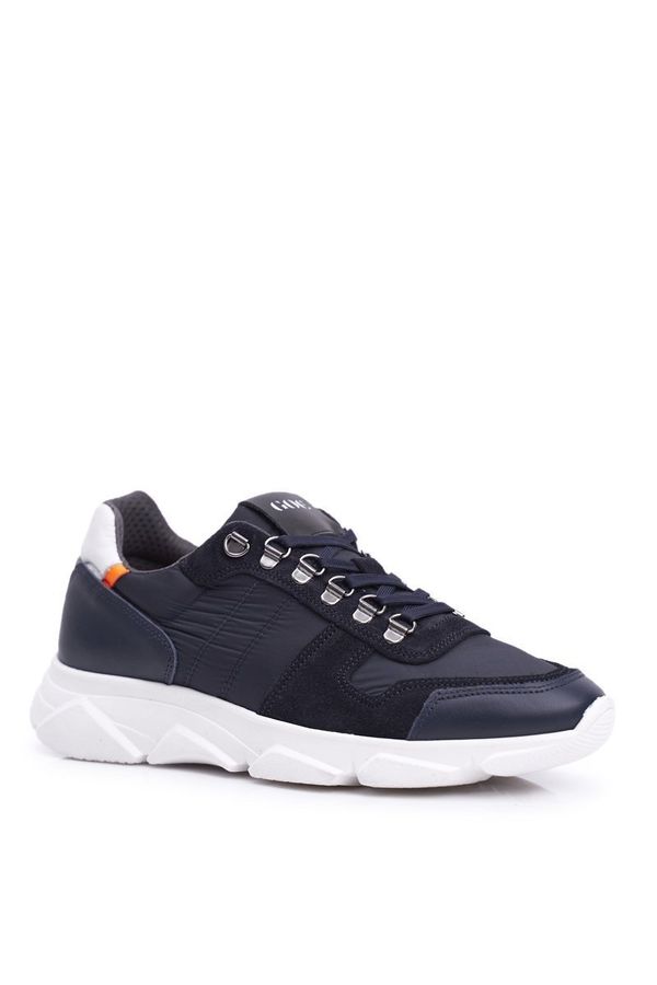Kesi Men's Sport Shoes Leather Dark Blue FF1N3020