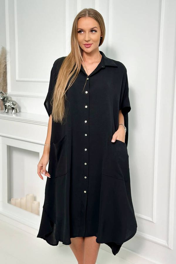 Kesi Oversized dress with a collar of black color
