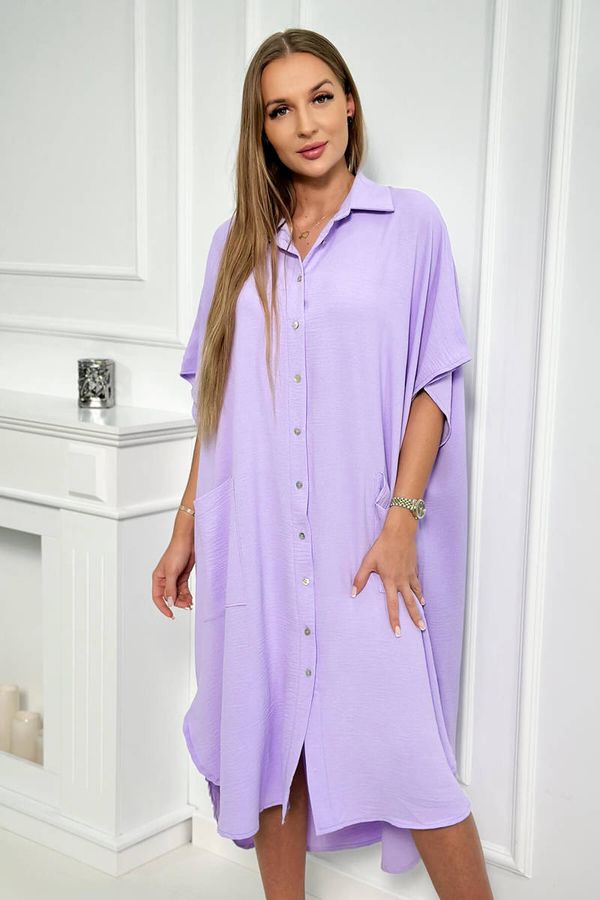 Kesi Oversized dress with a collar of light purple