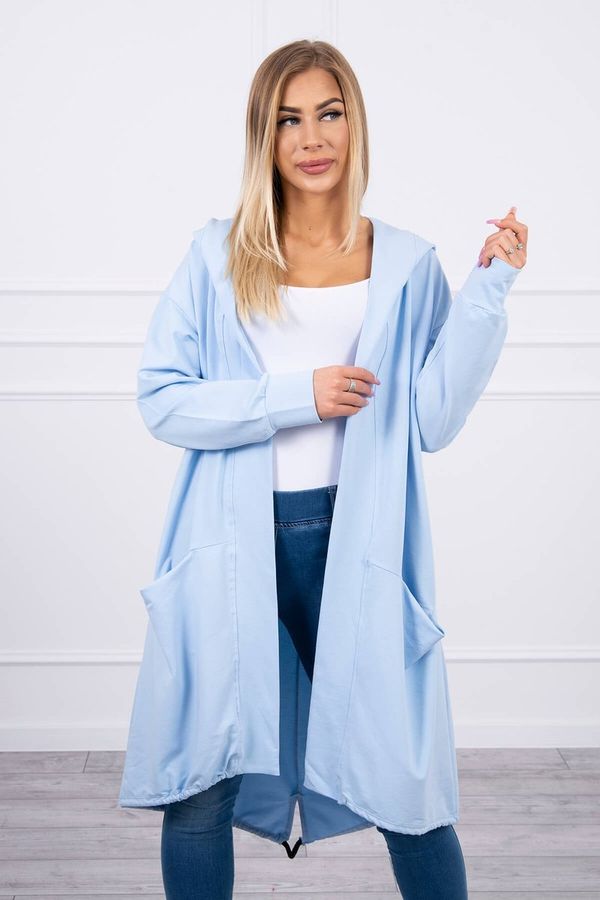 Kesi Peleryna z kapturem oversize azure