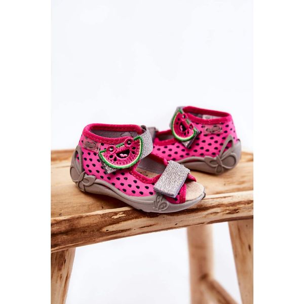 Kesi Sandals On Velcro Watermelon Befado 342P045 Pink