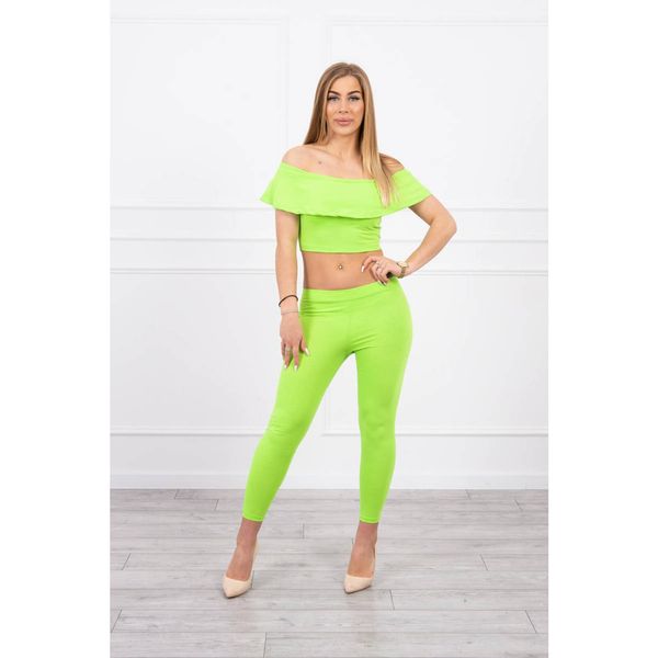 Kesi Set with a frill green neon
