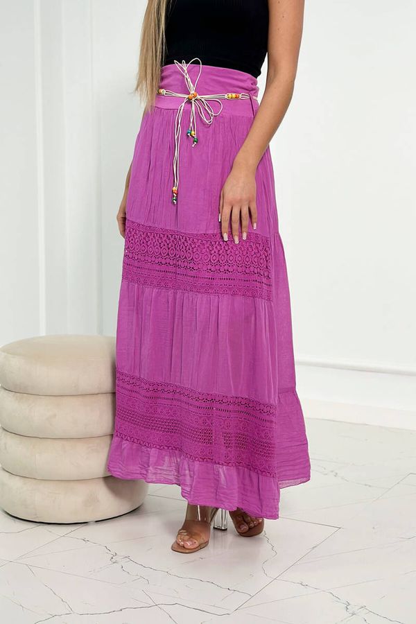 Kesi Skirt with lace inserts dark purple