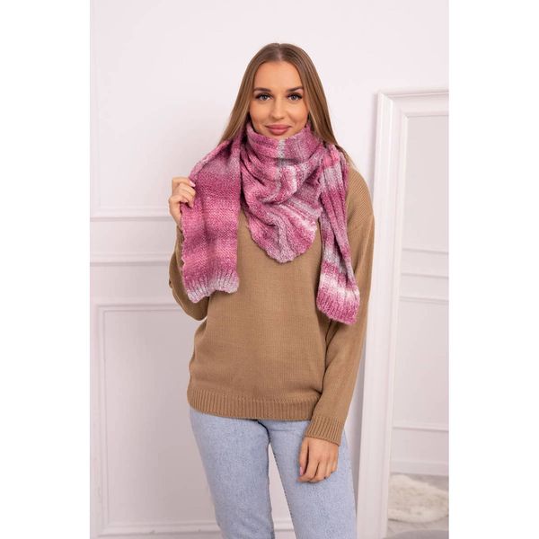 Kesi SL41 Women's mohair shawl dark pink+grey