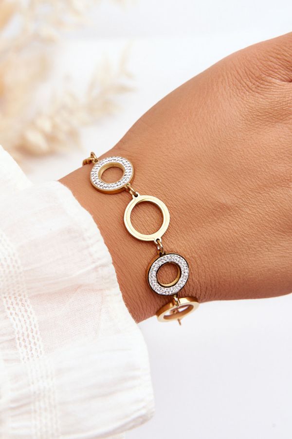 Kesi Stainless steel bracelet with gold circles