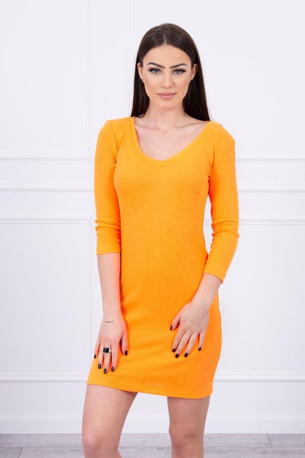 Kesi Sukienka z dekoltem pomarańczowy neon