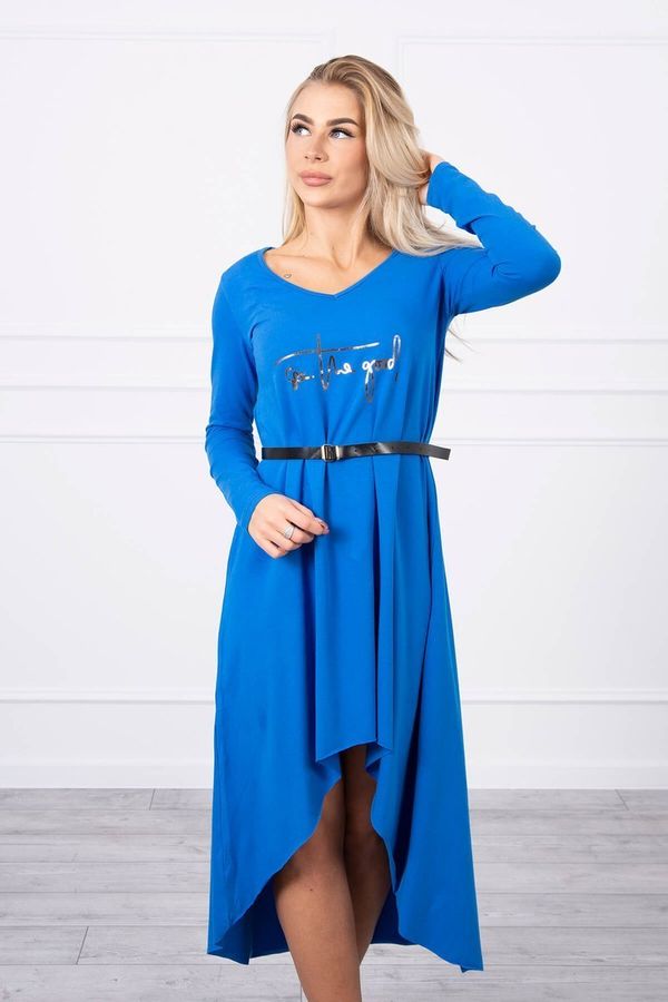 Kesi Sukienka z ozdobnym paskiem i napisem mauve-blue