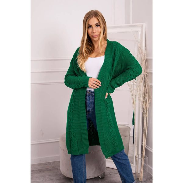 Kesi Sweater Cardigan weave the braid bright green
