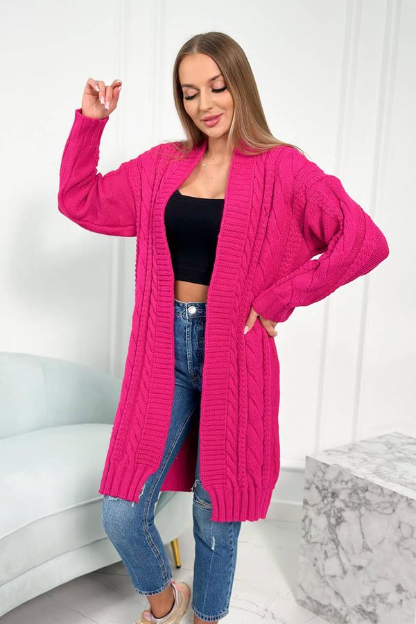 Kesi Sweater with cable knitted fuchsia