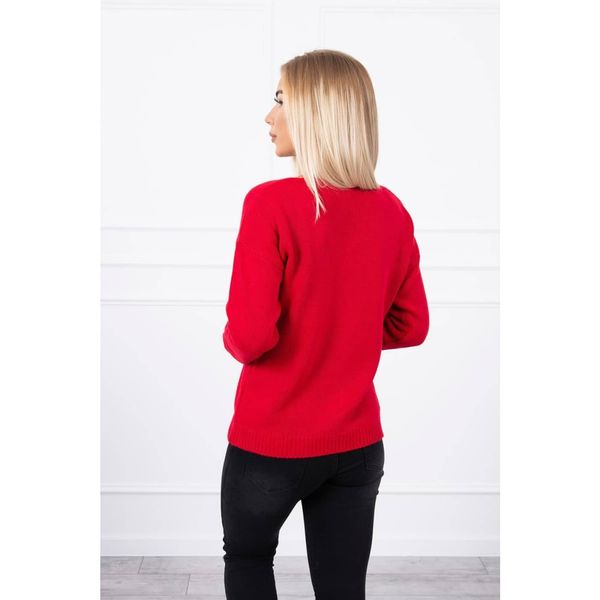 Kesi Sweater with V neckline red