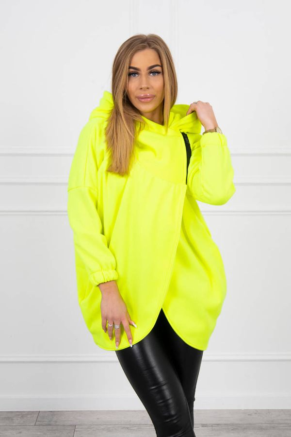 Kesi Sweatshirt with short zipper yellow neon color