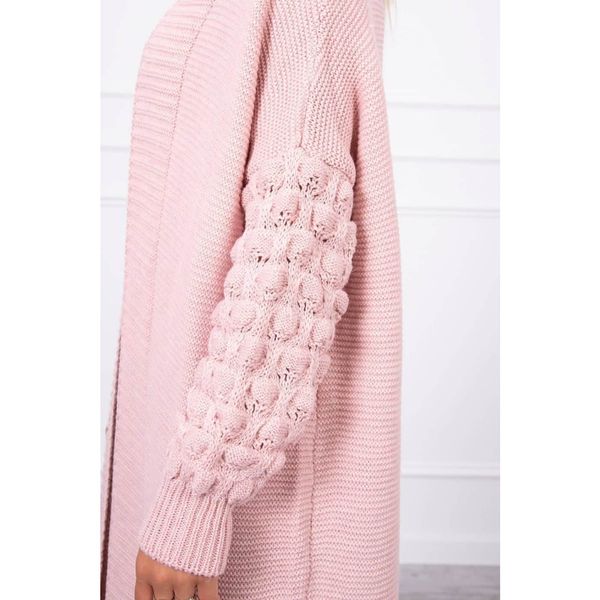 Kesi Sweter z bąbelkami na rękawie sproszkowany na różowo