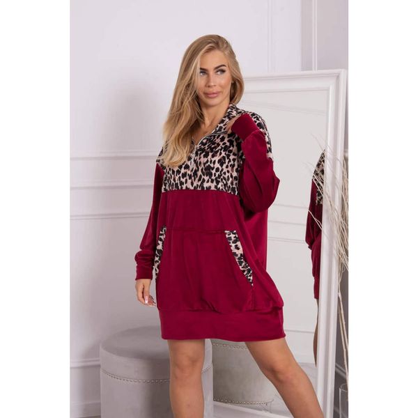 Kesi Velor dress with a leopard pattern fuchsia