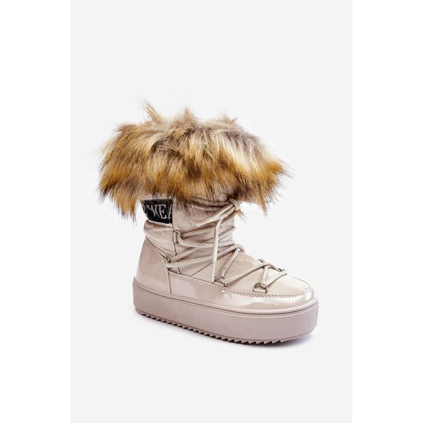 Kesi Warm Lace Up Snow Boots Beige Colioris