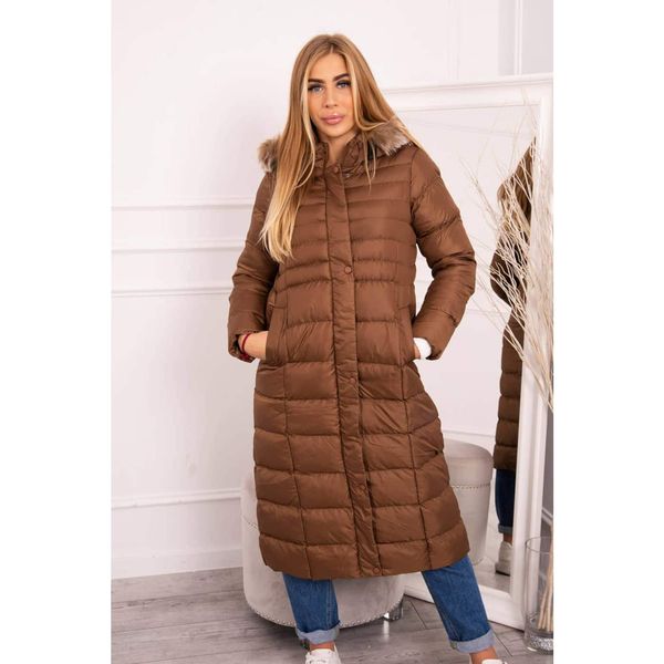 Kesi Winter jacket with a hood and fur camel