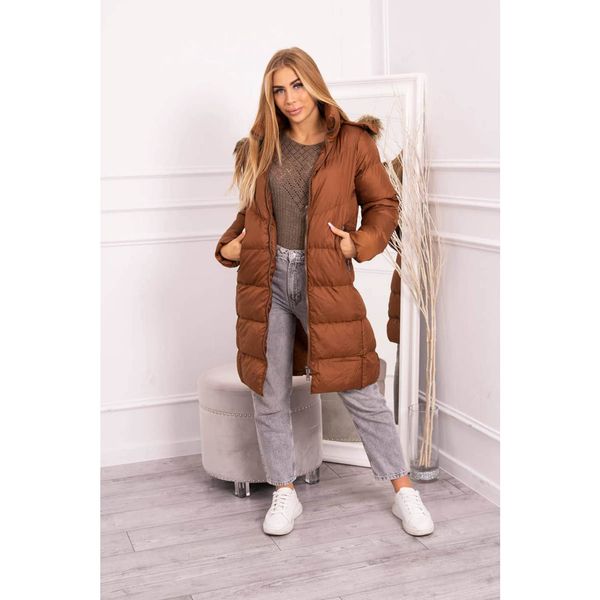 Kesi Winter jacket with fur camel