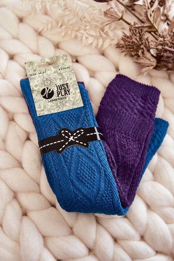 Kesi Women's 2-pack high socks Blue-purple