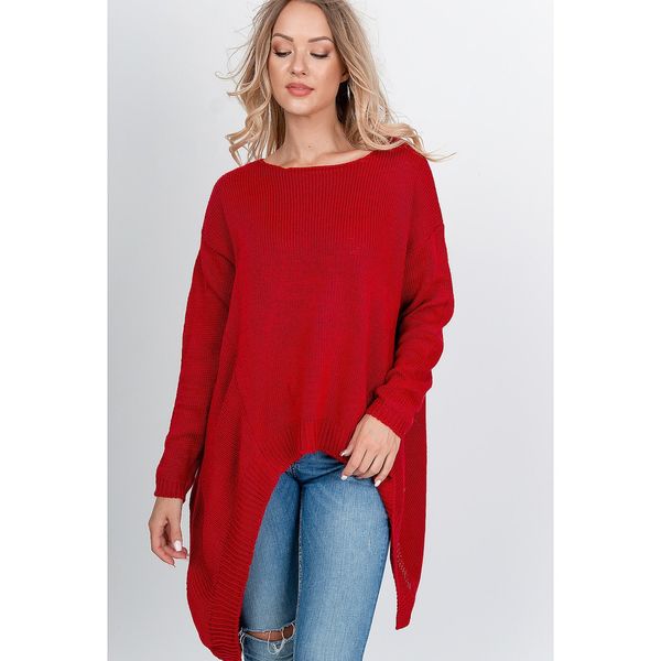 Kesi Women's asymmetric sweater - red,