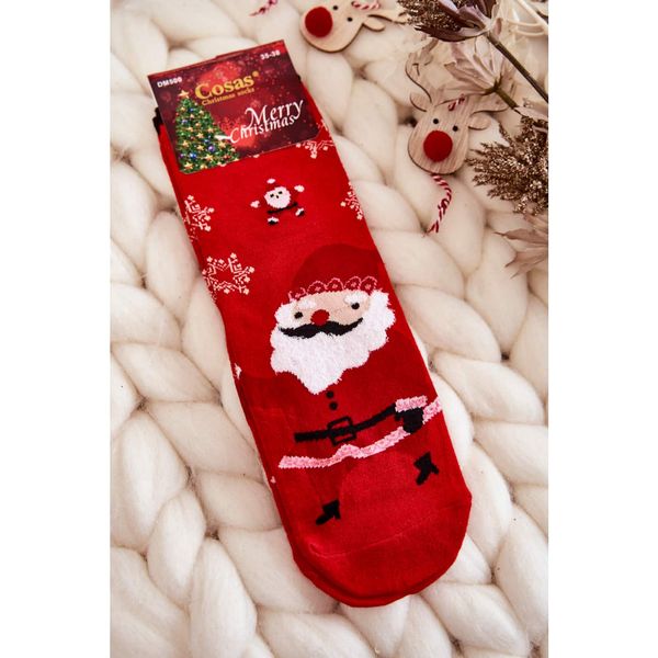 Kesi Women's Christmas Socks Santa Claus Cosas Red
