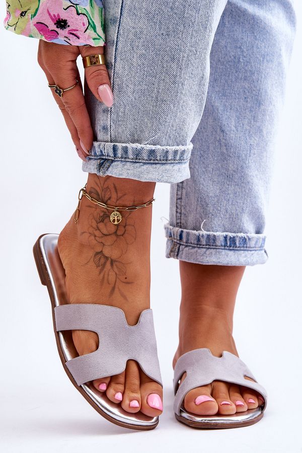 Kesi Women's classic suede slippers Grey Evana
