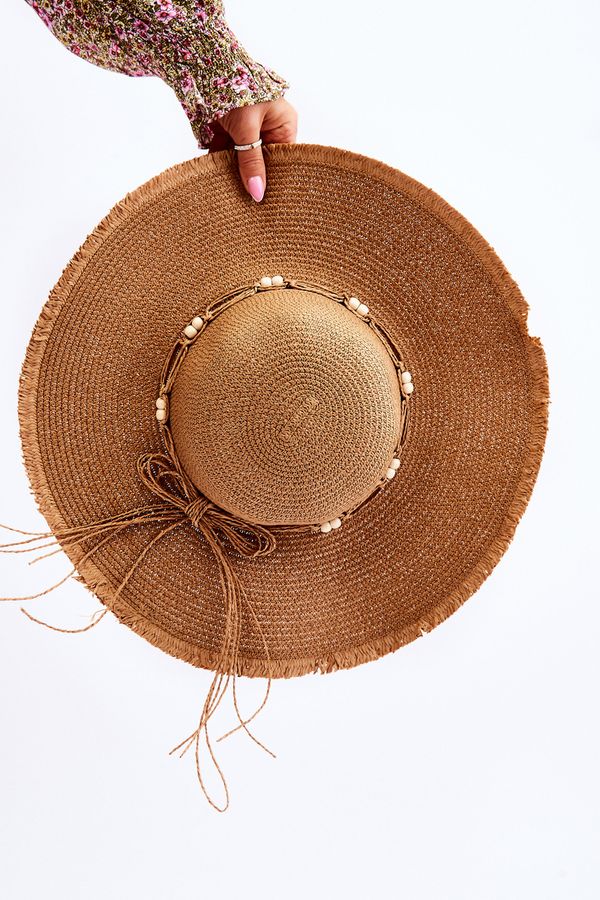 Kesi Women's fashion hat with decorative bow beige