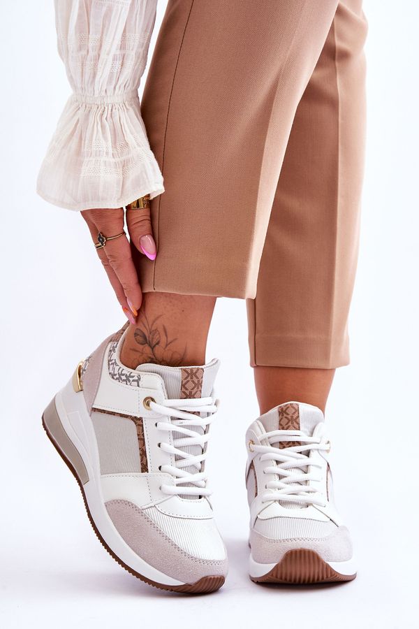 Kesi Women's gusset sneakers white Chevre